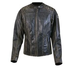 Bilt Harper Leather Jacket Womens 2XL Fits M/L Motorcycle Biker Mesh Lined READ